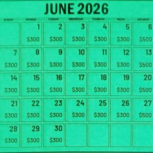 30 DAYS CASH CALENDAR RAFFLE